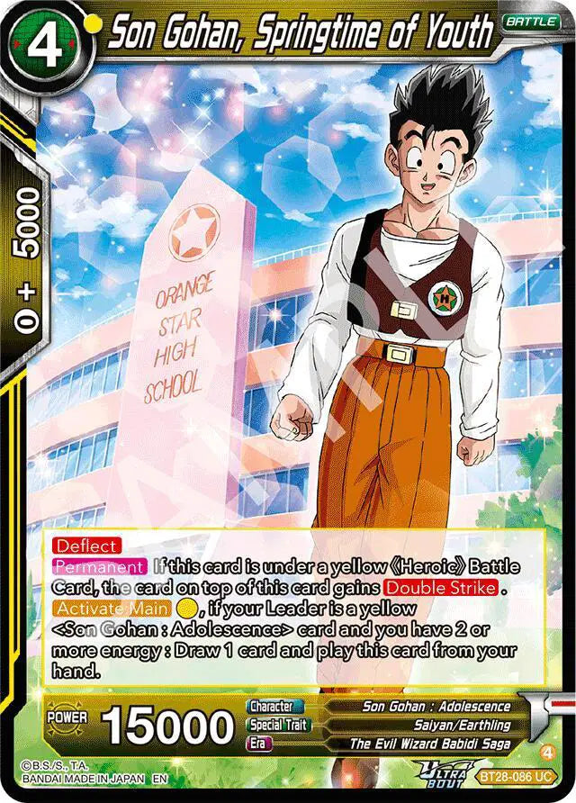 BT28-086 UC Son Gohan, Springtime of Youth Foil
