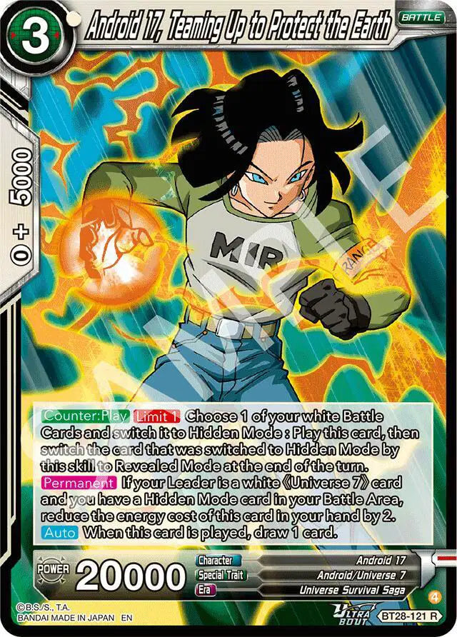 BT28-121 R Android 17, Teaming Up to Protect the Earth