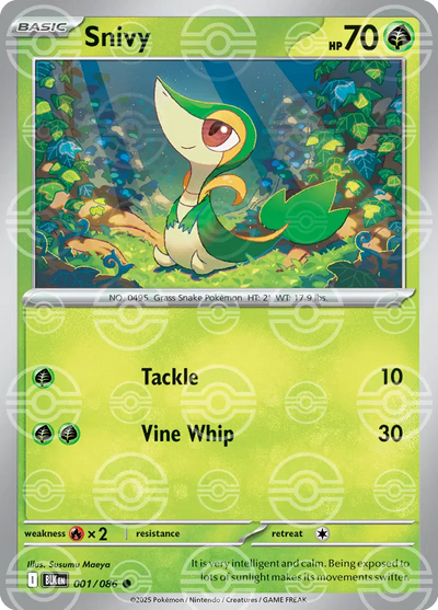 Snivy 001/086 Pokeball Holo Black Bolt