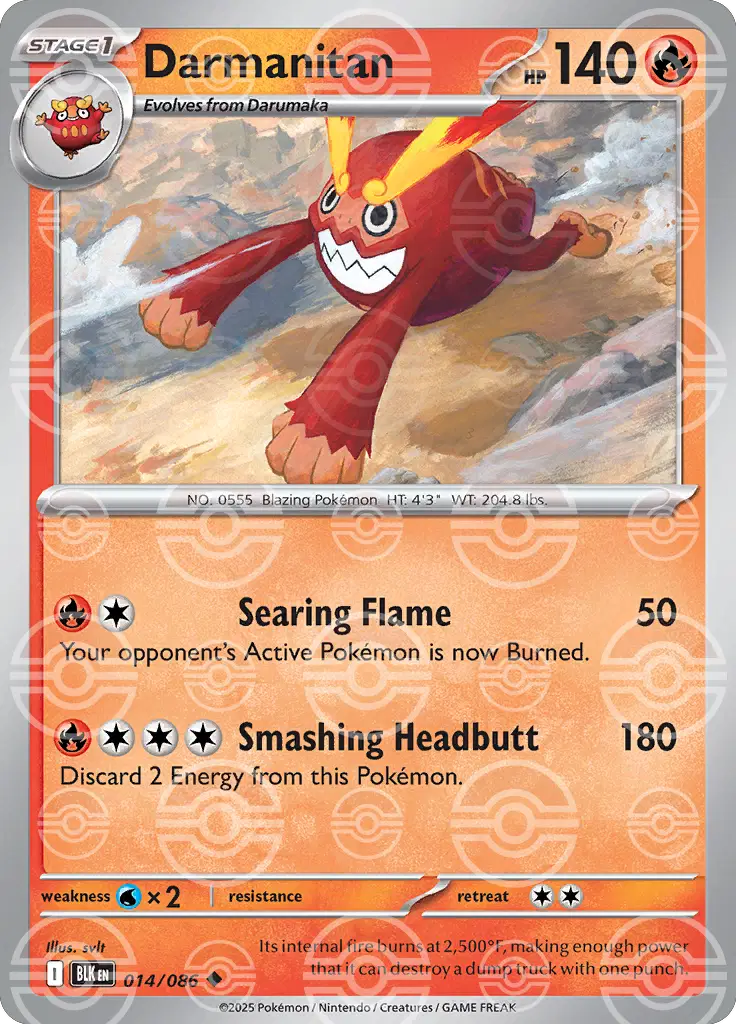 Darmanitan 041/086 Pokeball Holo Black Bolt