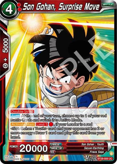 BT28-006 UC Son Gohan, Surprise Move Foil
