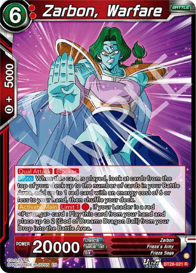 BT28-021 R Zarbon, Warfare