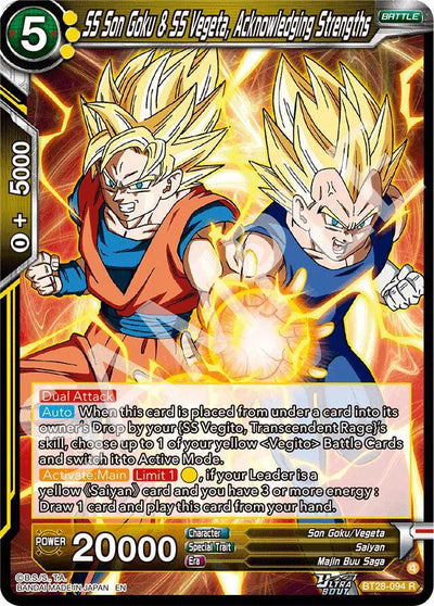 BT28-094 R SS Son Goku & SS Vegeta, Acknowledging Strengths